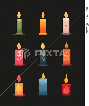 minimal candle flat vector style 132659815