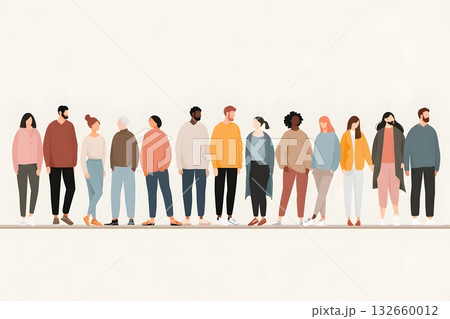 flat line people illustration equality theme flat line people illustration equality theme 132660012