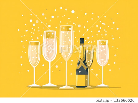 flat design champagne celebration layout flat design champagne celebration layout 132660026