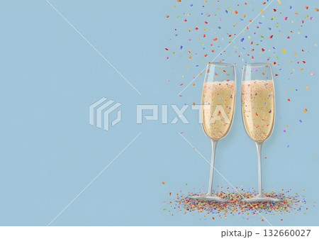 flat design champagne celebration layout 132660027