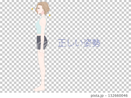 女性側身正確姿勢 女性側身正確姿勢 132660046