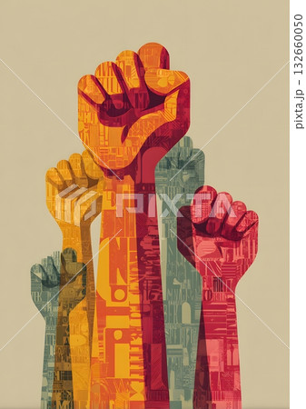 flat vector human rights typography style 132660050