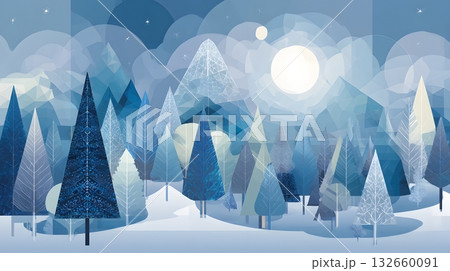 vector winter solstice geometric illustration vector winter solstice geometric illustration 132660091