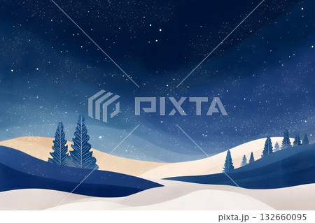 minimal winter starry sky vector concept 132660095