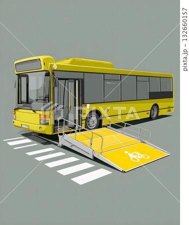 accessible transport bus ramp vectorのイラスト素材 [132660157] - PIXTA