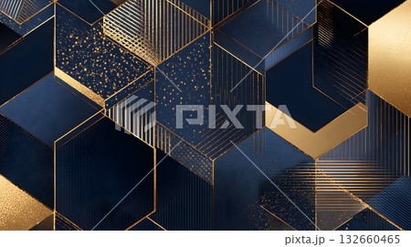 geometric vector art with gold and navy 2026 text 132660465