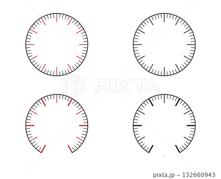 Pressure meter, Speedometer, Barometer navigator or indicator scale measuring dashboard vector illustration. 132660943