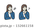 ビジネス 女性の悩みアイコンイラストセット 132661158