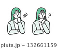 ビジネス 女性の悩みアイコンイラストセット 132661159