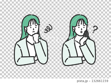 Business women's worries icon illustration set Business women's worries icon illustration set 132661159