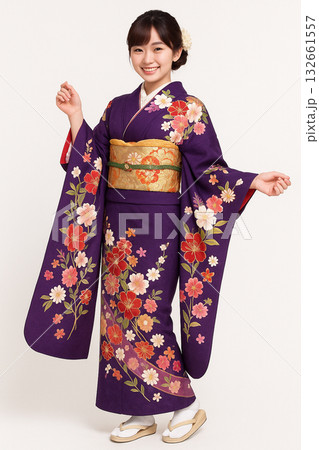 振袖を着た女性 振袖を着た女性 132661557