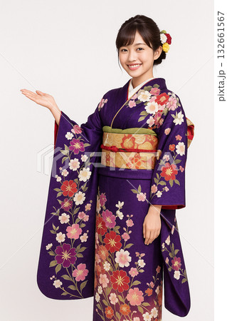 振袖を着た女性 振袖を着た女性 132661567
