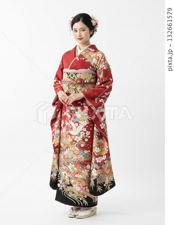 振袖を着た女性 振袖を着た女性 132661579