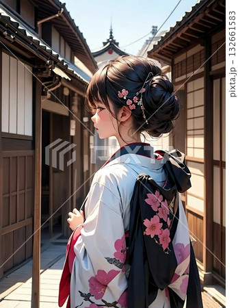 振袖を着た女性 132661583