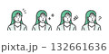 ビジネス　女性の表情アイコンイラストセット 132661636