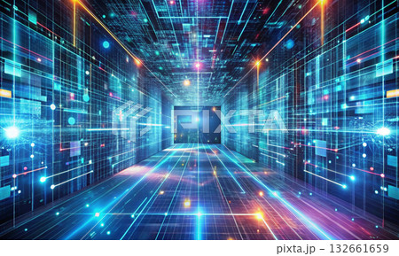 Virtual passageway in the imaginary space of the digital world 132661659