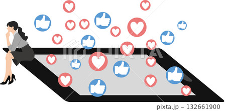 SNSのグラフィック素材イラスト 132661900