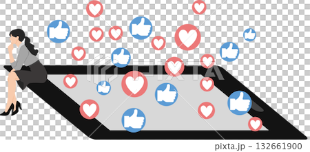 社群媒體圖形插圖 132661900