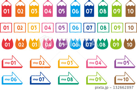 カラフルな教育関係の数字セット 132662897