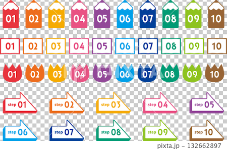 Colorful education numbers set 132662897