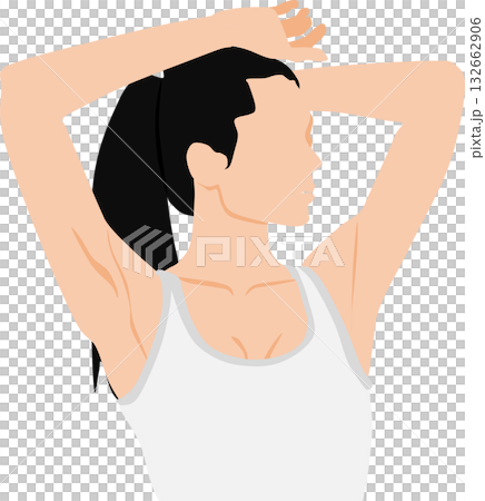 Illustration of a woman wearing underwear Illustration of a woman wearing underwear 132662906
