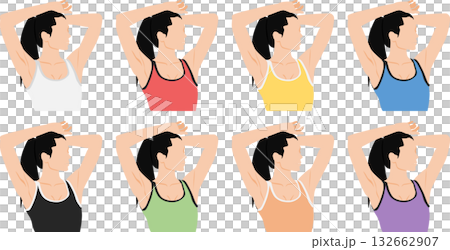 Illustration of a woman wearing underwear Illustration of a woman wearing underwear 132662907