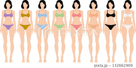 下着を着た女性のイラスト 132662909
