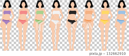 Illustration of a woman wearing underwear 132662910