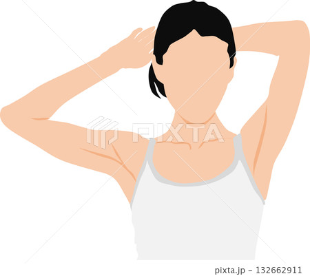 下着を着た女性のイラスト 132662911