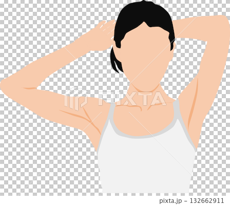 Illustration of a woman wearing underwear Illustration of a woman wearing underwear 132662911