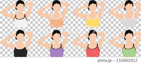 婦女佩帶的內衣的例證 132662912