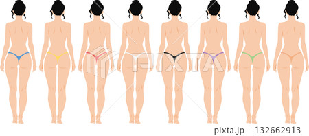 下着を着た女性のイラスト 132662913