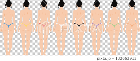 下着を着た女性のイラスト 132662913