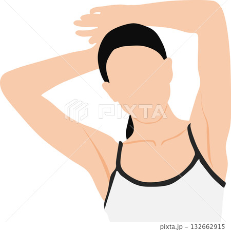 下着を着た女性のイラスト 132662915