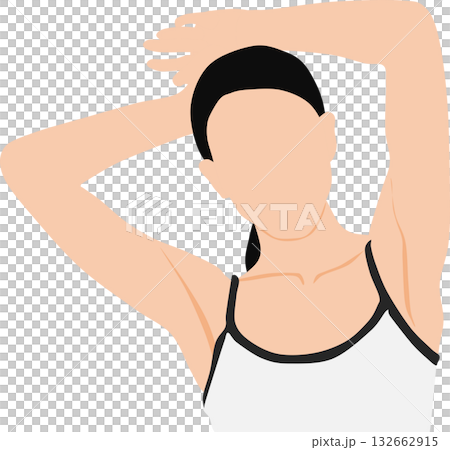 下着を着た女性のイラスト 132662915