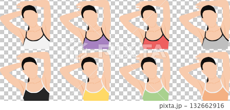 Illustration of a woman wearing underwear Illustration of a woman wearing underwear 132662916