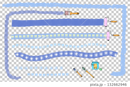 清新的藍色手繪 132662946