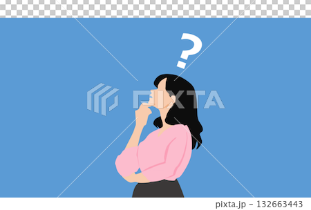 一個女人思考的插圖 132663443