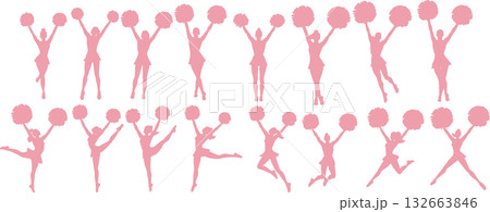 チアリーダーのイラストセット	 132663846