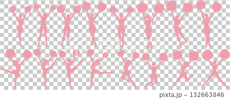 チアリーダーのイラストセット	 132663846