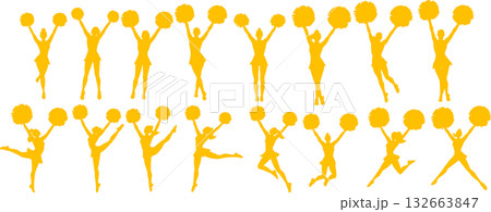 チアリーダーのイラストセット	 132663847