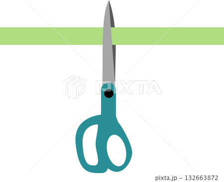 ハサミで紙を切るイラスト ハサミで紙を切るイラスト 132663872