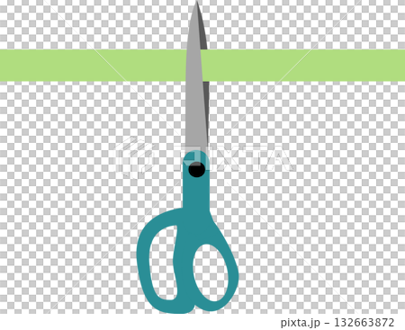 ハサミで紙を切るイラスト ハサミで紙を切るイラスト 132663872
