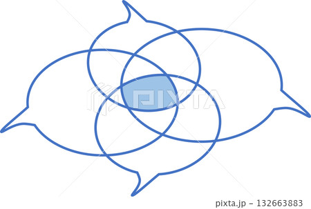 コメントで言い争うグラフィック素材イラスト	 132663883