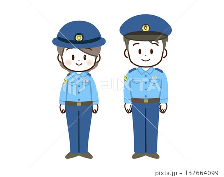 警察官_男女_フラット 132664099