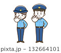 警察官_男女_線画_STOP 132664101
