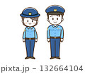 警察官_男女_線画 132664104
