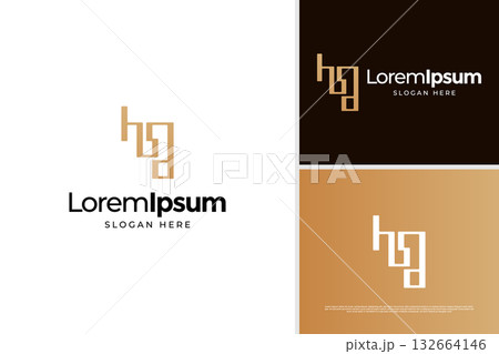 Minimalist monogram badge logo design template Minimalist monogram badge logo design template 132664146