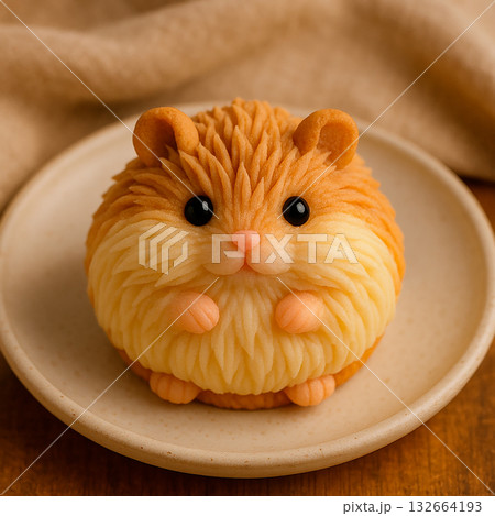 ふわふわハムスターの練り切り和菓子 ふわふわハムスターの練り切り和菓子 132664193