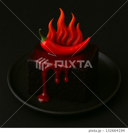 燃えるチョコレートケーキ「スパイシーフレイム」 132664194